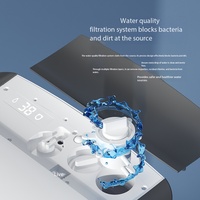 WC intelligent monobloc en céramique avec détection de lumière, double chasse d'eau, désodorisation automatique, siège chauffant, fonction de lavage frontal féminin, sans fonction de lavage intime.