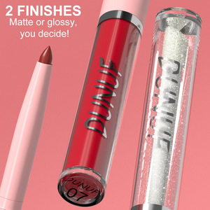 DUNUF 3 en 1 Brillo Labial Mate, Delineador de Labios, Aceite Labial Hidratante Transparente, Set de Cosméticos, Impermeable, Larga Duración, Brillo Labial con Espejo - Product Image 2