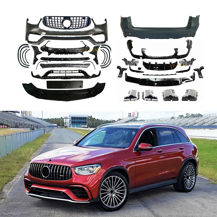 Nouvelle carrosserie de voiture GLC 63s AMG type pare-chocs avant pare-chocs arrière arche de roue pour Mercedes Benz GLC classe X253 SUV 2020 2021 2022 +