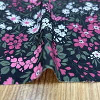 Tissu polyester imprimé fleurs Ditsy extensible dans les 4 sens, 160 g/m², personnalisé OEM, pour robes - Vente en gros
