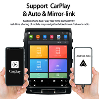 Lecteur multimédia vertical Android 13 Tesla de 15,1 pouces pour Toyota Land Cruiser 2008-2015, CarPlay sans fil, Android Auto, GPS