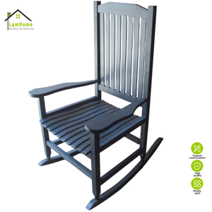 Sedia a Dondolo Artigianale Premium in Legno di Pioppo, Arredamento Rustico Stile Fattoria, Ideale per Camera da Letto, Relax e Comfort - Product Image 1