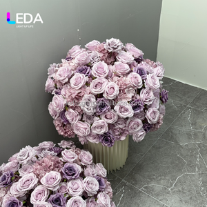 LEDA Wedding Supplies 60cm Rose Ball Purple Artificial Flower Ball <b>Table</b> Centerpiece Party Decoration - Product Image 1