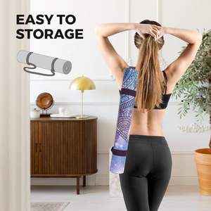 Tapis de <span class=keywords><strong>yoga</strong></span> transfrontalier ultra-fin antidérapant portable pliable professionnel à motifs géométriques en suède polaire absorbant la transpiration pour femmes - Product Image 3