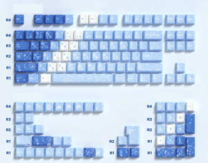 2025 nouvelle vente chaude multilingue Ice Queen thème blanc Keycaps PBT avec impression par transfert <span class=keywords><strong>de</strong></span> chaleur coréen <span class=keywords><strong>japonais</strong></span> avec sculpture latérale - Product Image 4