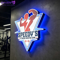 Enseigne LED en acrylique personnalisée avec impression UV, double éclairage, base en cristal, logo 3D lumineux, décoration murale pour entreprises, signalétique imperméable pour bâtiments