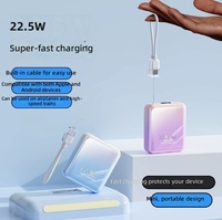 Batterie externe en plastique 20000 mAh 22,5 W, charge super rapide, crochet intégré, compacte