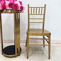 Chaise Chiavari de luxe dorée en métal, empilable, pour événements, mariages, hôtels et traiteurs