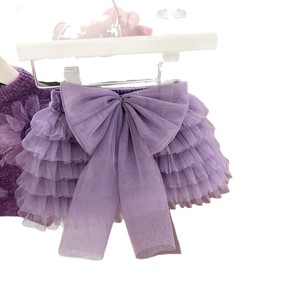 Tongxingyuan Girls Tutu Skirt Purple Layered Bowknot Cotton Childrens Dress Autumn Style - Product Image 5