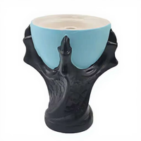 Nouvelle tasse à chicha en céramique de luxe en forme de griffe de dragon avec éclairage LED, tête de chicha en forme d'œuf, accessoires pour chicha arabe
