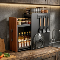 Meuble de rangement stable et étroit à double niveau pour vaisselle, étanche et anti-poussière, pour comptoir de cuisine