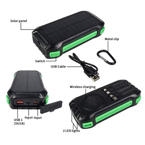 Chargeur solaire étanche 20000mAh 30000mAh, batterie externe portable, lampe torche LED SOS, batterie externe pour situations d'urgence en extérieur - Product Image 2