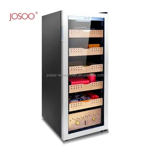 JOSOO Wine Display Showcase Wine Cooler Display Fridge Cooler Red Wine Cigar Cabinet Black Electric Wood Stainless Steel 360 120