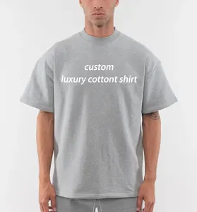 럭셔리 커스텀 로고 빈티지 풀오버 280gsm 리조트 티셔츠 스트리트 웨어 남성용 특대 브랜드 티셔츠