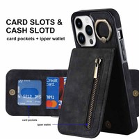 Étui de téléphone portefeuille en cuir à rabat résistant aux chocs avec fermoir magnétique et béquille, personnalisé en usine, pour iPhone 17 à 11