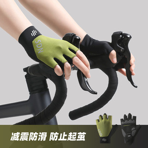 ถุงมือปั่นจักรยานแบบครึ่งนิ้วระบายอากาศได้ในฤดูร้อนกันลื่นกันกระแทกสำหรับจักรยานเสือหมอบ MTB - Product Image 3