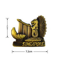 Aimant de réfrigérateur en métal de Singapour, souvenir touristique du Merlion, décoration de la maison, cadeau