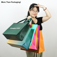 Sacs de Shopping en Papier de Luxe Écologiques et Biodégradables sur Mesure à Fond Carré, Idées Cadeaux Créatives pour Soins de la Peau et Rouge à Lèvres Personnalisés