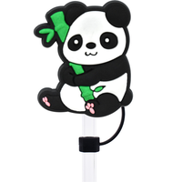 10Mm 0.4in 40Oz Tumbler Cute Panda Straw Cover Cap pour Stanley Cup Straw Tips Couvercles