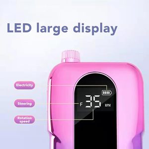 Rechargeable 35000 RPM Nail Drill <b>Kit</b> Portable Salon Home Use Efile Machine with 6 Bits Sanding Bands Acrylic <b>Gel</b> Nails UK Plug - Product Image 3