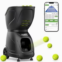 Máquina Lanza Pelotas de Tenis Profesional Elite Pusun, Robot de Entrenamiento de Tenis, Lanzador Automático de Pelotas, Alta Capacidad, Oscilación Interna