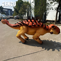Robot Dinosaure Animatronique Ankylosaure Réaliste avec Marche et Sons pour Parc d'Attractions