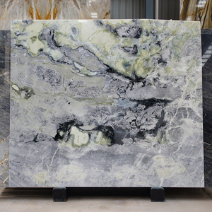Revêtement mural en pierre de jade naturelle Cetina Green, plan de travail de cuisine, carreaux de sol, meubles, dalle murale en jade vert sur mesure - Product Image 1