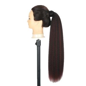 Extension de queue de cheval en cheveux humains Remy malaisiens de 14 à 30 pouces, à clipser, à enrouler, lisse, aspect naturel - Product Image 4