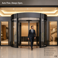 Pintu Putar Otomatis Dua Sayap dengan Sensor Pintu Geser Anti Jepit Hemat Energi Senyap untuk Lobi Hotel Komersial