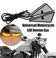 Feux LED universels pour moto, 1 paire, yeux de démon, 12V, mini projecteur LED pour moto, lampe de décoration de voiture