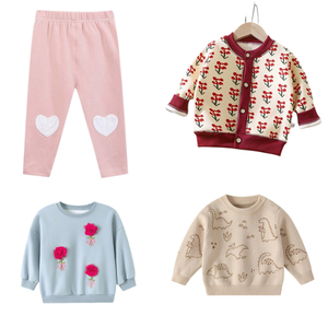 Nuevo Diseño de Ropa de Algodón para Niños, Suéteres y Pantalones para Bebés, Niñas y Niños, Estampado Floral de Dinosaurios, Otoño Invierno, Ropa Linda - Product Image 1