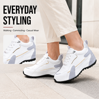 Chaussures décontractées tendance en cuir PU avec logo personnalisé, baskets à lacets à talon surélevé, toutes saisons, fabricant de chaussures en gros