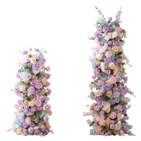 A9095 Composition florale de fleurs de cerisier violettes et roses sur panneau KT pour décoration de toile de fond de mariage