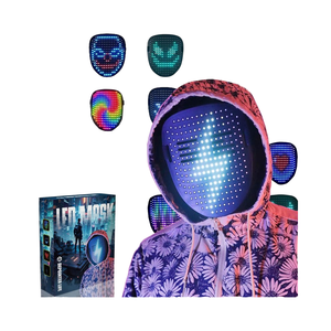 DAMAI Moving Eyes Mask with Gesture Sensing Costume Cosplay Mask Party Unisex LED Lighted Face Transforming LED Mask - Product Image 1