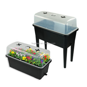 Jardinière surélevée auto-arrosante en plastique pour extérieur, facile à assembler, <span class=keywords><strong>avec</strong></span> couvercle de protection des plantes - Product Image 1