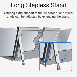 Écran portable double 14 pouces ODM/OEM, extension d'écran pour ordinateur portable, 1920*1080 IPS FHD, triple moniteur portable, connexion par un seul câble pour les professionnels - Product Image 3