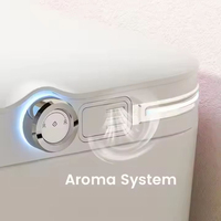 WC intelligent de luxe en céramique monobloc sur pied avec siège chauffant et bidet télécommandé pour projets hôteliers