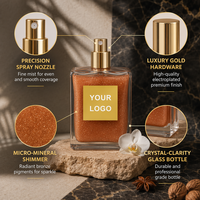 HKH Brillo Corporal Líquido Vegano Ecológico, Resistente al Agua y de Larga Duración, Aceite Brillante Duocromo en Spray, Botella con Logotipo Personalizado, Bronce