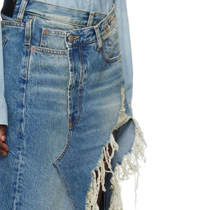 Minifalda de mezclilla lavada azul estilo YK2 Faldas de mezclilla para mujer que no se estiran y desgastan - Product Image 6