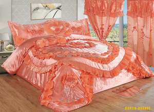 Mỹ mô hình Hot Bán 10 cái Wedding Comforter với phù hợp với rèm cửa sang trọng bộ đồ giường đặt - Product Image 2