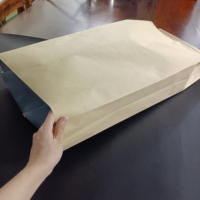 2025 personnalisé grande taille papier Kraft brun sac de papier d'aluminium sac cadeau sacs d'emballage pochette debout