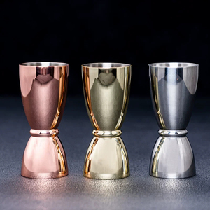 Alta calidad nuevo 30/45ml cobre dorado plata barman Jigger Bar juego de herramientas para medida de whisky - Product Image 1