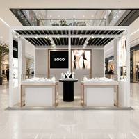 Kiosque de Bijouterie Personnalisé en Gros : Mobilier Complet avec Vitrine en Verre Trempé et Table d'Exposition à Cadre Boisé pour Centre Commercial