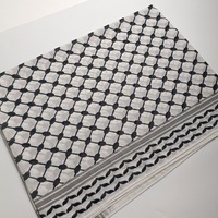 Hijab de Prière Personnalisé et Instantané de Qualité Supérieure Noir, Foulards Keffieh Palestiniens, Châle Hijab en Mousseline de Soie Imprimé, 170x70cm