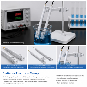 Pince à électrode en platine Degao, haute conductivité, résistante à la corrosion, pour l'électrochimie, l'électrophorèse et l'utilisation en laboratoire - Product Image 2