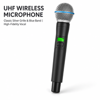 Microphone sans fil UHF portable pour performance en direct, sans latence, sortie RF 15mW, festival de musique en plein air, châssis robuste et résistant