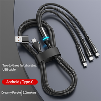 Cable USB TPE de Alta Calidad - Cable de Carga Rápida 3 en 1 con Interfaz Tipo-C, Compatible con Teléfonos Móviles, Carga de Teléfonos
