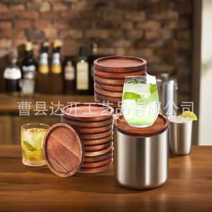 Posavasos redondos de madera apilables, alfombrilla aislante del calor para taza de café, uso en el salón y escritorio - Product Image 2