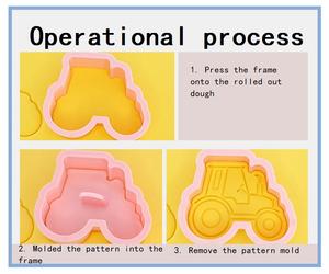 8 pièces/ensemble bricolage véhicule dessin animé Biscuit moule ingénierie <span class=keywords><strong>camion</strong></span> <span class=keywords><strong>emporte</strong></span>-pièce 3D Biscuits moule plastique cuisson moule Cookie - Product Image 2