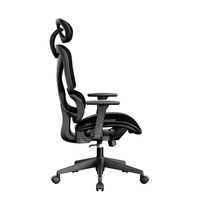 Silla de Oficina Ergonómica en Forma de X con Doble Respaldo, Reposabrazos Tridimensional Ajustable y Reposacabezas Bidimensional